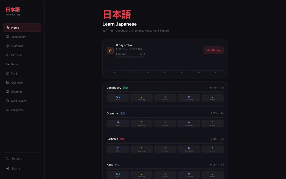 Nihongo website preview